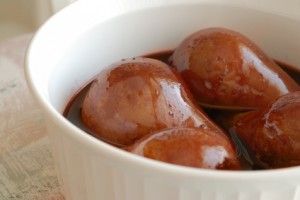 Груши sous vide томленые в красном вине