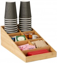 Бамбуковый органайзер для чайных пакетиков и стаканов Mind Reader BMCOMP7-BRN